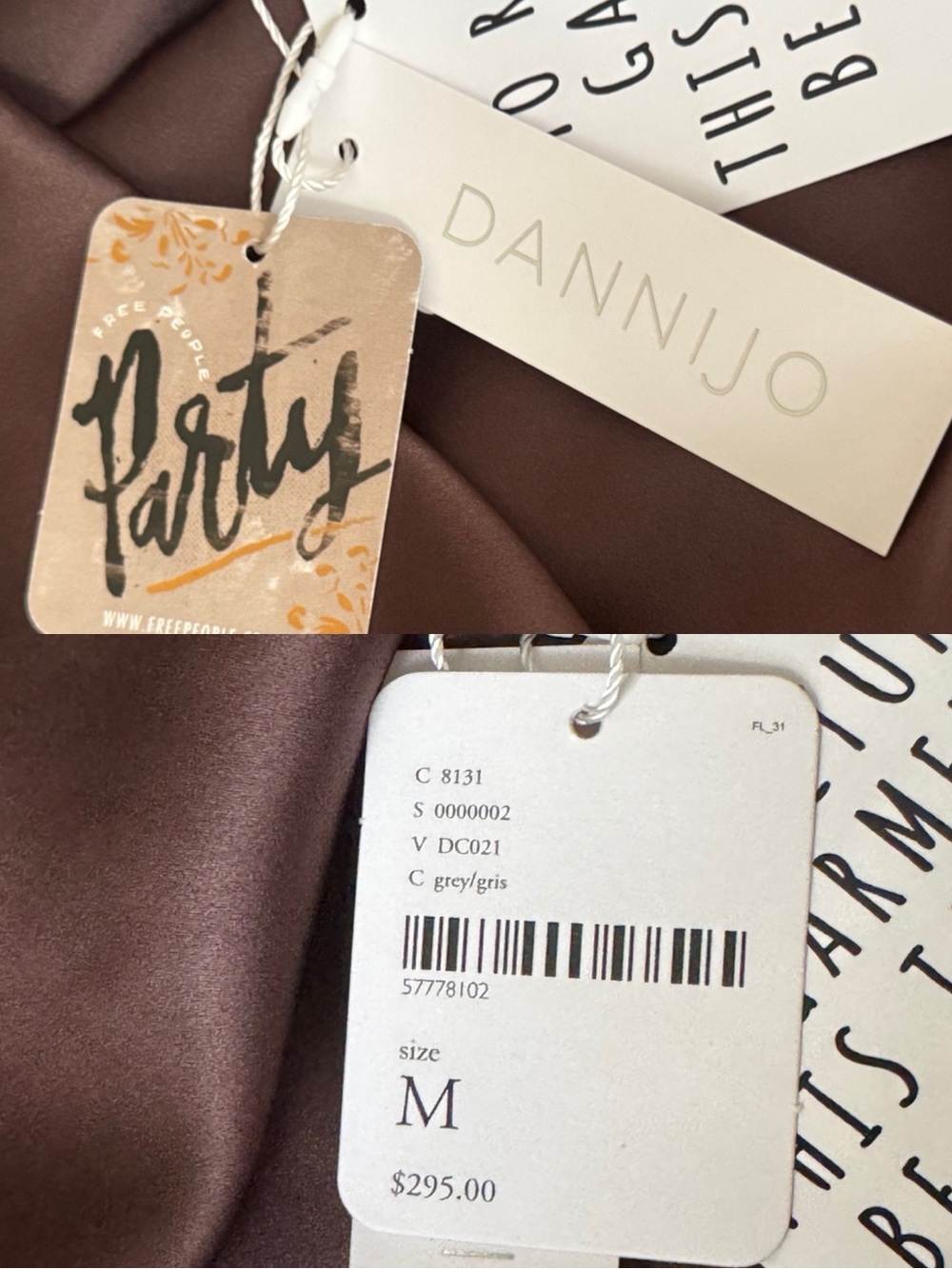 NWT Dannijo Mossy Maxi Slip Dress Dark Brown Medium - Picture 11 of 12